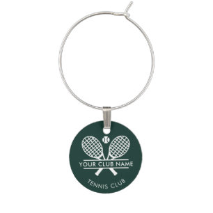 Your Club Name Tennis Team Green Any Color Custom Wine Charm
