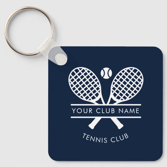 Your Club Name Tennis Team Players Custom Keychain (Front)