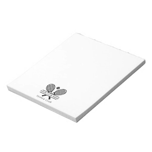 Your Club Name Tennis Team Staff Any Color Logo Notepad