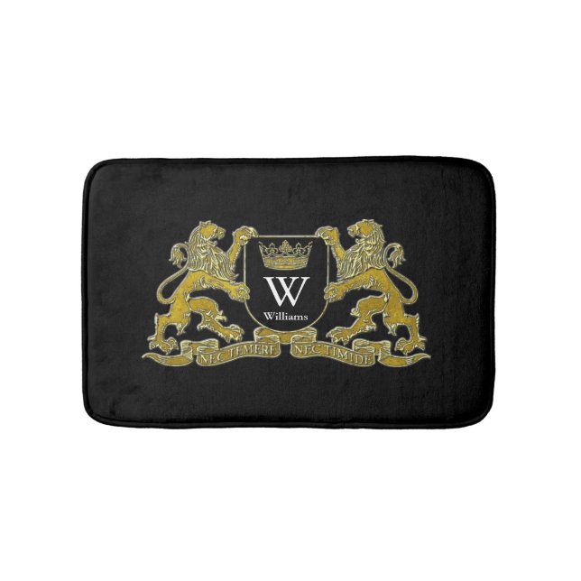 Your Coat of Arms Monogram and Color Bath Mat (Front)