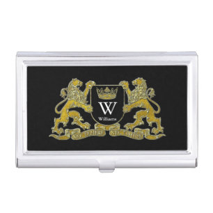 Your Coat of Arms Monogram and Color Business Card Holder