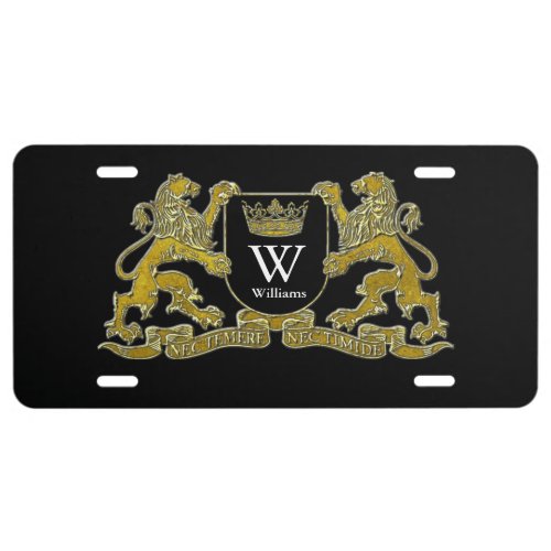 Your Coat of Arms Monogram and Color License Plate