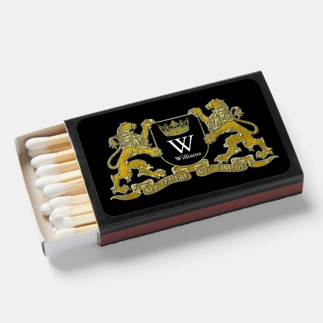 Your Coat of Arms Monogram and Color Matchboxes (Front Open)