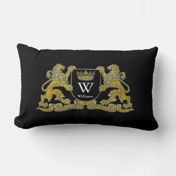 Your Coat Of Arms Monogram And Color Pillow by WRAPPED_TOO_TIGHT at Zazzle