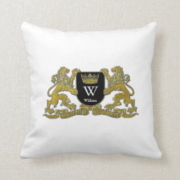 Your Coat of Arms Monogram and Color Throw Pillow