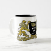 Your Coat of Arms Your Monogram and Name Two-Tone Coffee Mug (Front Left)