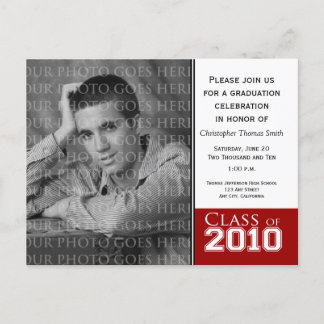 YOUR COLOR - 2010 Graduation Invitation Postcard