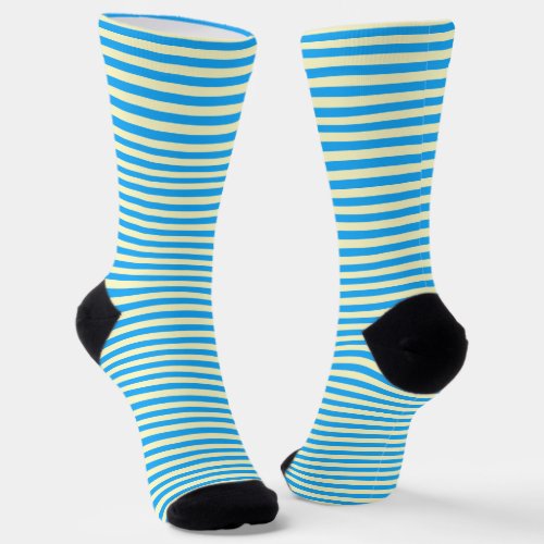 Your Color and Light Blue Stripes Socks