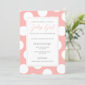 Your Color and White Polka Dot Border Baby Shower Invitation (Standing Front)