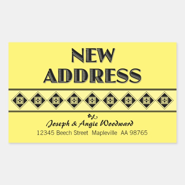 Your Color Choice! Custom New Address Stickers (Front)