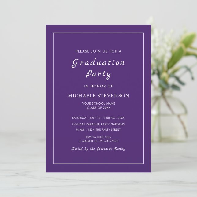 Your Color Custom Graduation Invitation Template (Standing Front)