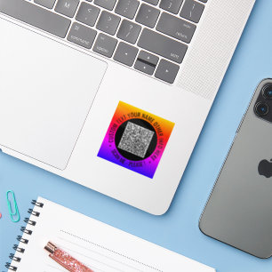 Your Color QR Code Sticker Template Custom Text