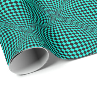 Your Color with Op Art Checkers Wrapping Paper
