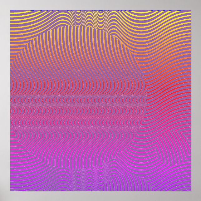 Your color with Op Art Waves Poster (Front)
