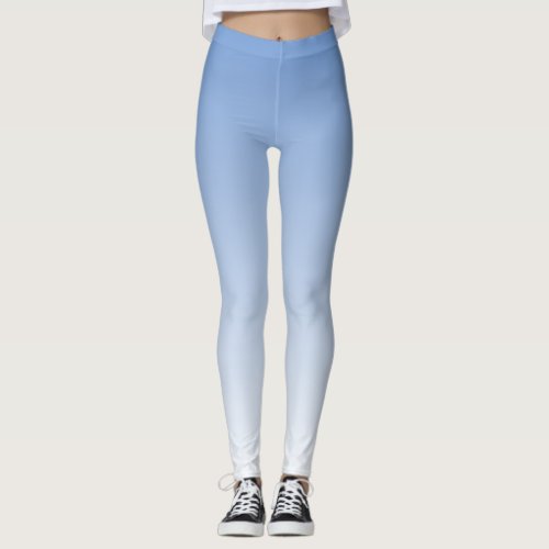 Your Color with White Ombre Fade Gradient Leggings