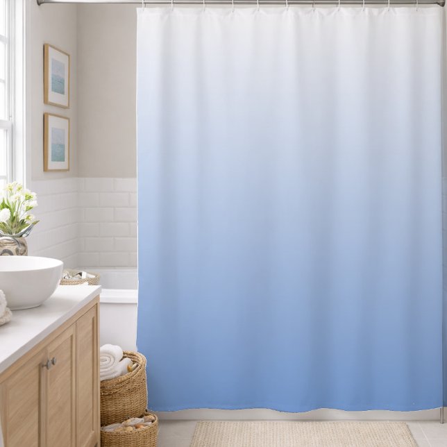 Your Color with White Ombre Fade Gradient Shower Curtain (Creator Uploaded)