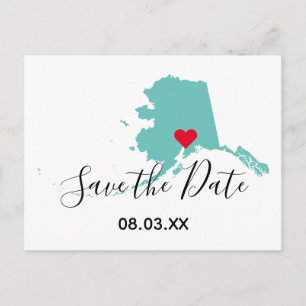 Your Colors Alaska Map Shape Save the Date Announcement Postcard