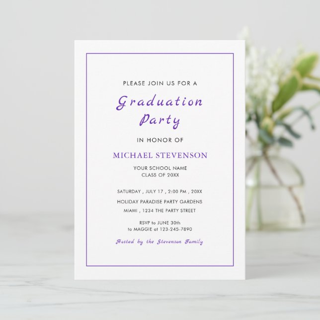 Your Colors and Font Graduation Party Invitation (Standing Front)