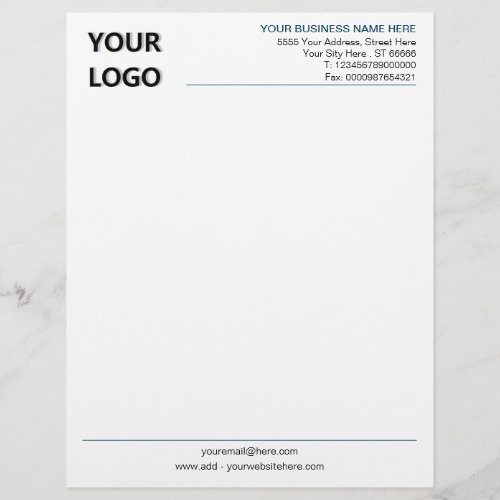 Your Colors and Font Modern Letterhead with Logo