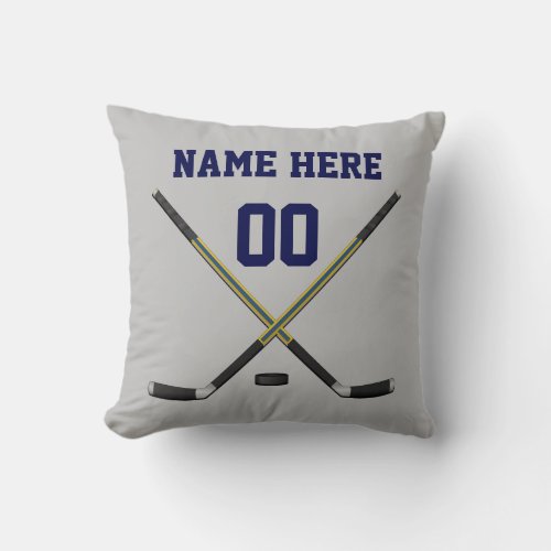 Your COLORS and TEXT Custom Hockey Pillows
