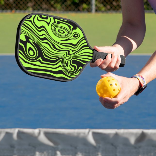 Your Colors Art Waves Pickleball Paddle Green Neon (Insitu)