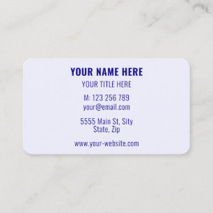 Your Colors Business Name Promotional Personalized Card