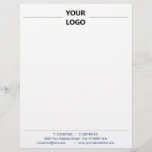 Your Colors Business Office Letterhead with Logo<br><div class="desc">Your Colors and Font Simple Personalized Modern Business Office Letterhead with Your Logo - Add your logo - image / text - info / more - Resize and Move or Remove / Add Elements - Image / Text with Customization Tool. Choose / Add Your Text / Elements Colors / Font...</div>