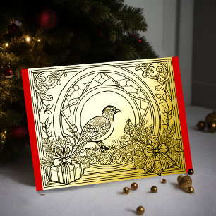 Your Colors Christmas Bird Foil Holiday Card