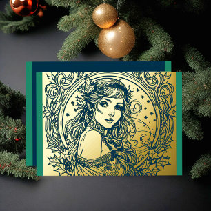 Your Colors Christmas Woman Foil Foil Holiday Card