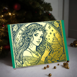 Your Colors Christmas Woman Foil Holiday Card