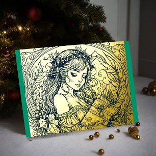 Your Colors Christmas Woman Foil Holiday Card
