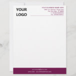 Your Colors Modern Design Letterhead with Logo<br><div class="desc">Your Colors - Simple Personalized Business Office Letterhead with Logo - Add Your Logo - Image / Business Name - Company / Address - Contact Information - Resize and move or remove and add elements / image with customization tool. Choose / add your favorite elements and text colors / font...</div>