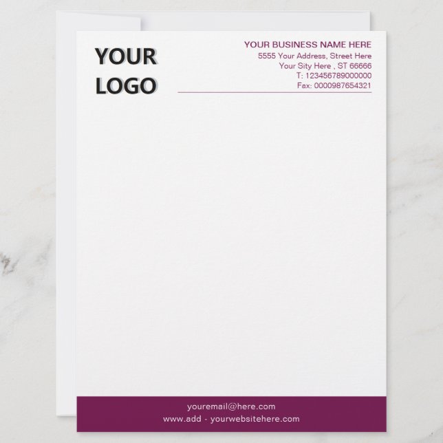 Your Colors Modern Design Letterhead with Logo (Front)