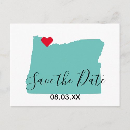 Your Colors Oregon Map Shape Save the Date Announcement Postcard