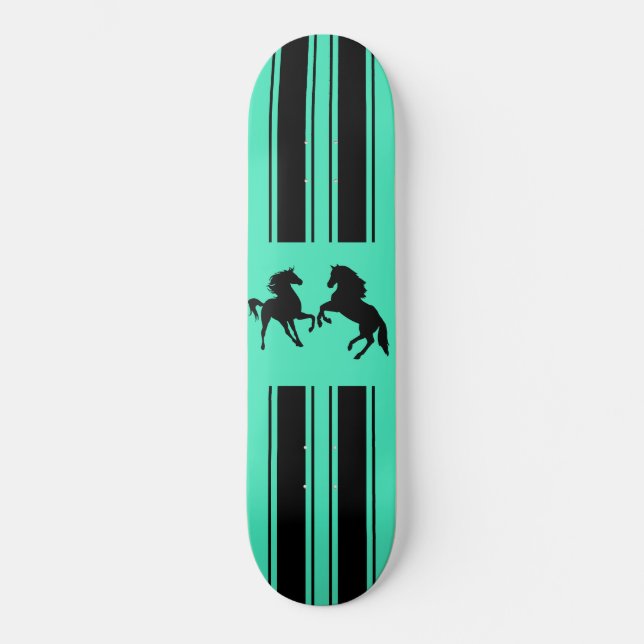 Your Colors Sports Skateboard with Black Horses (Front)