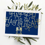 Your Colors Star of David Menorah Happy Hanukkah Foil Holiday Card<br><div class="desc">Star of David Menorah Happy Hanukkah</div>