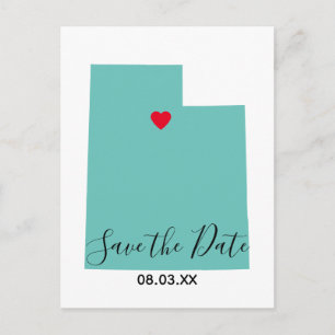 Your Colors Utah Map Shape Save the Date Announcement Postcard