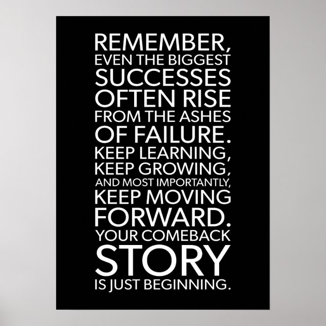 Your Comeback Story - Success Motivational Poster (Front)