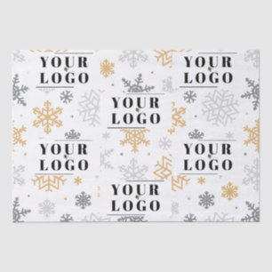 Your Company Branded Christmas Snowflake Logo Tissue Paper