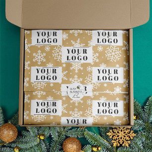 Your Company Branded Christmas Snowflake Logo Tissue Paper