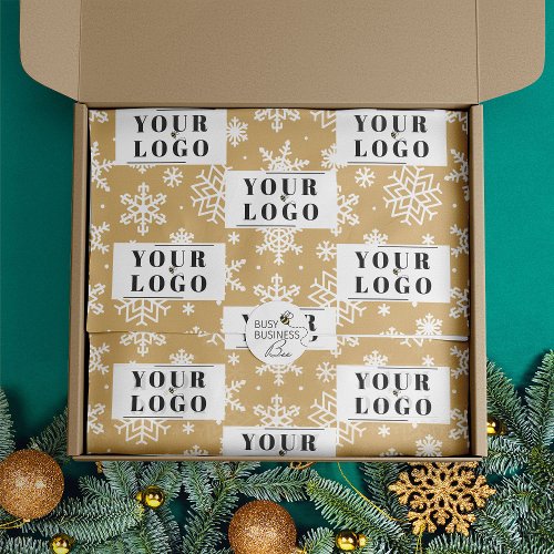 Your Company Branded Christmas Snowflake Logo Tissue Paper