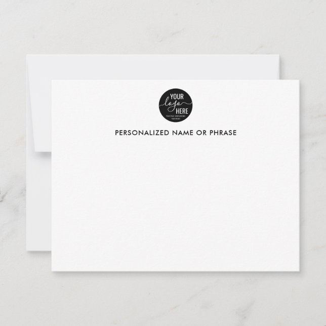 Your Company Business Logo Branding Marketing Note Card (Front)