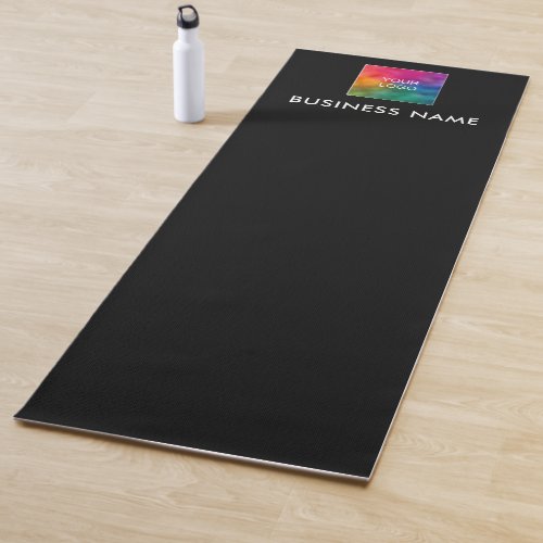 Your Company Business Logo Here Fitness Black Yoga Mat