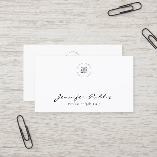 Your Company Business Logo Here Modern Elegant Business Card