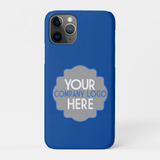 Your Company Business Logo on Blue Vertical iPhone 11 Pro Case