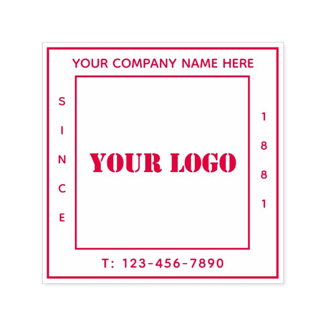 Your Company Business Logo Personalized Modern Self-inking Stamp (Design)