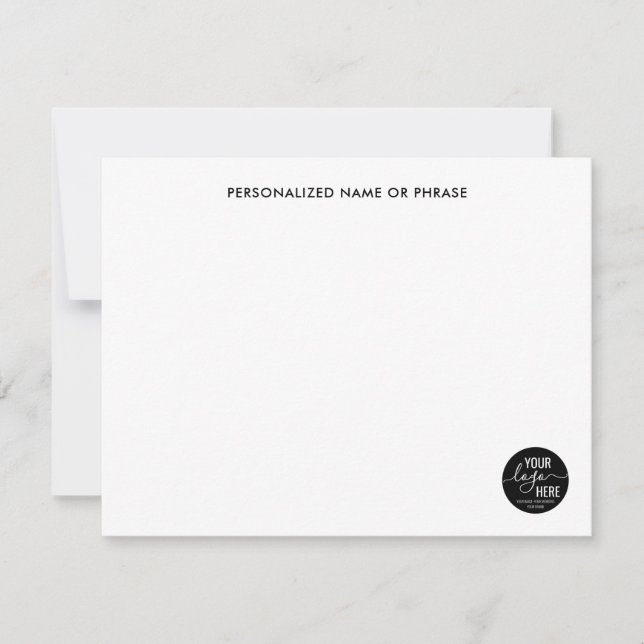 Your Company Business Logo Promotions Marketing Note Card (Front)