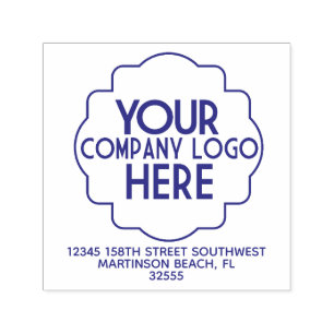 Your Company Business Logo Return Address 4 line Self-inking Stamp