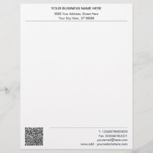 Your Company Letterhead Example with QR Code