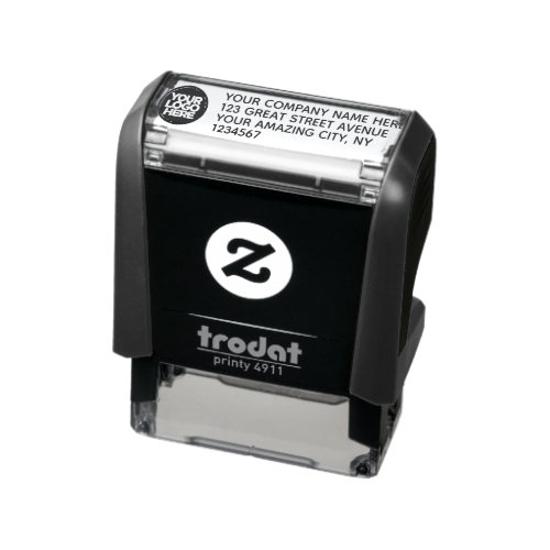 Your Company Logo Address 4 lines Self_inking Stamp